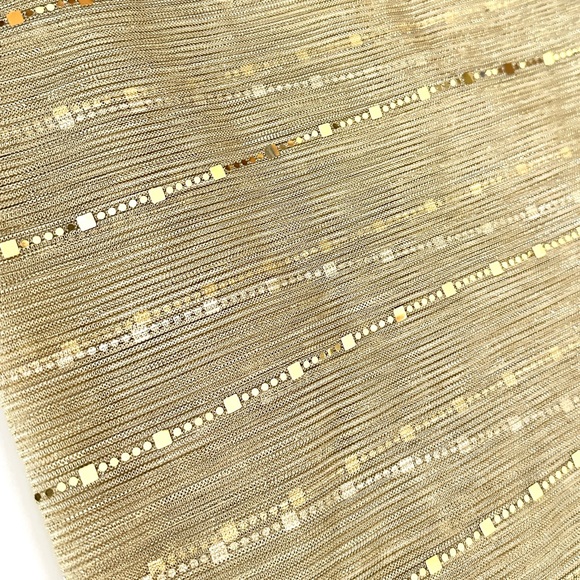 NWOT Elegant Tan Gold & Silver Sheer Sparkling Metallic Scarf Wrap - Picture 3 of 6
